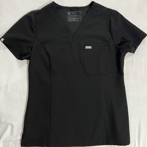 FIGS women's Black Slim Catarina- One-Pocket Scrub Top - M / Black